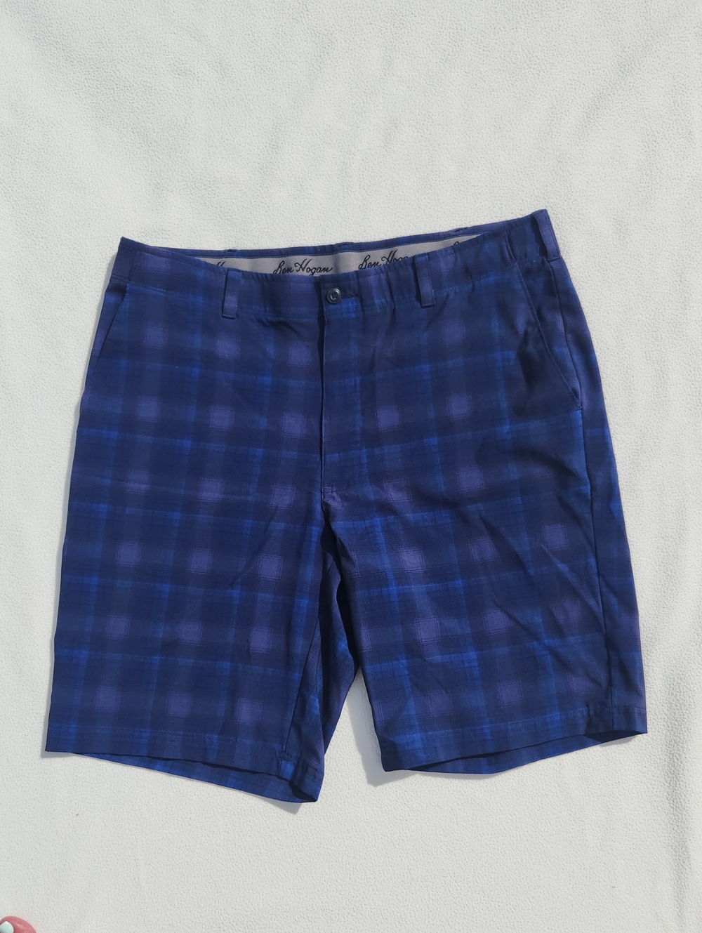 ​Ben Hogan Men's Blue Plaid Golf Shorts Size 36 Performance Activewear